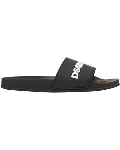 DSquared² Rubber Slippers With Logo - White
