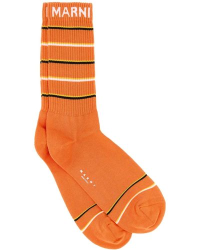 Marni Cotton Blend Socks - Orange
