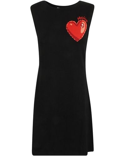 Moschino Inflatable Heart Sleeveless Dress - Black