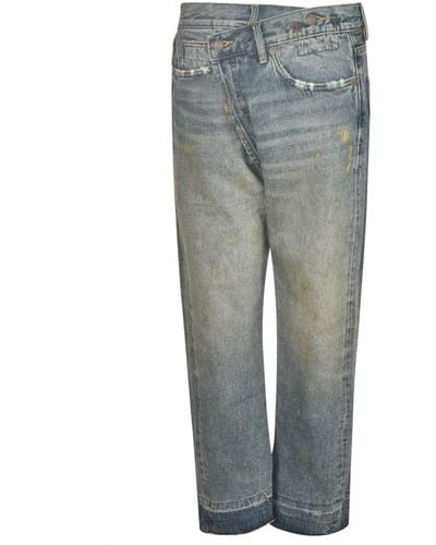 R13 Straight Buttoned Jeans - Grey