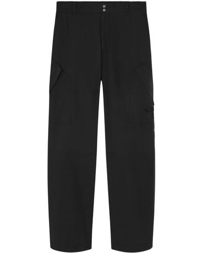 Versace Informal Pant Light Cotton Gabardine Fabric And Stamp Embroidery - Black