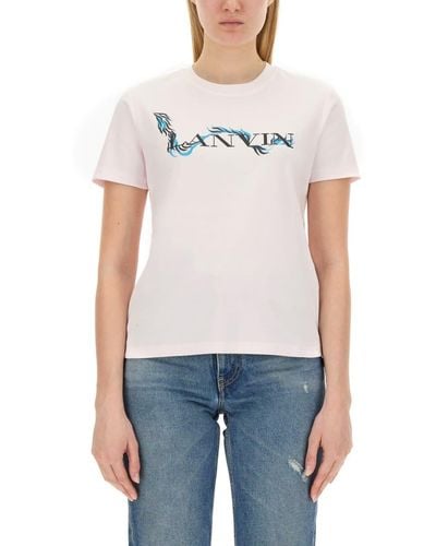 Lanvin T-Shirt With Logo - Blue