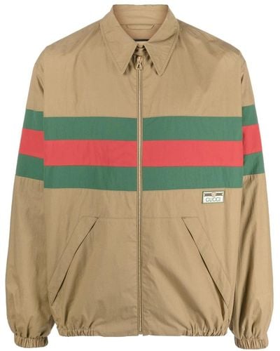Gucci Web-Stripe Shirt Jacket - Green
