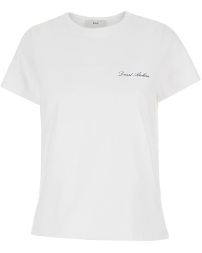 DUNST Essential T-Shirt With Slogan Print - White