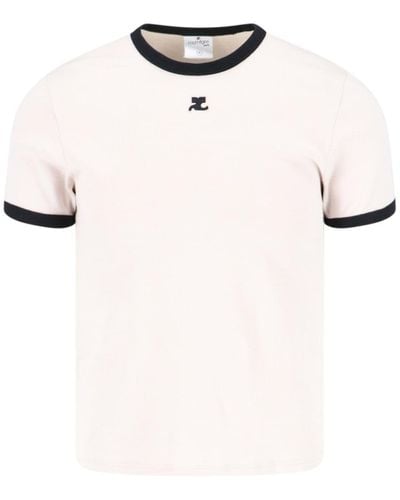 Courreges 'contraste' T-shirt - White