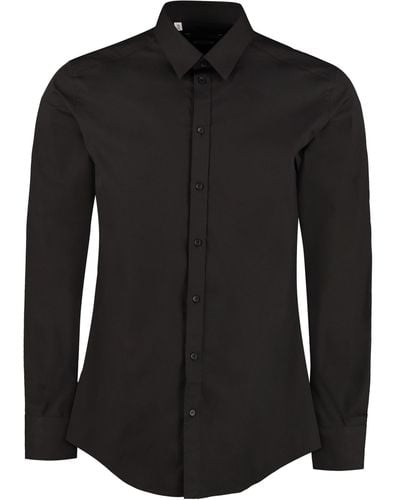 Dolce & Gabbana Classic Italian Collar Cotton Shirt - Black