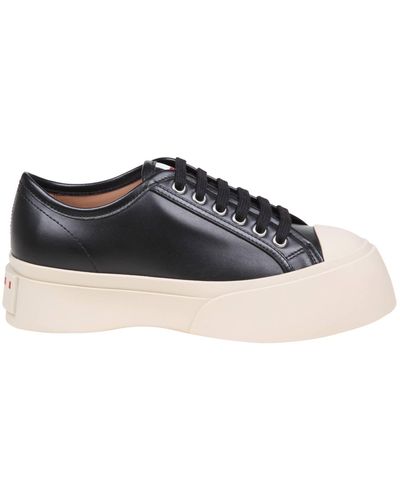 Marni Leather Lace-up Trainers - Black