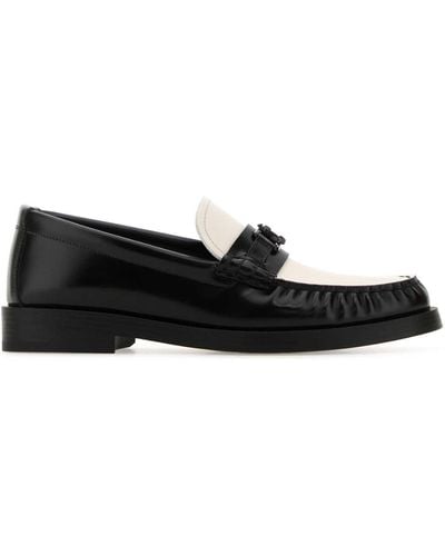 Jimmy Choo Two-Tone Leather Addie Loafers - Black