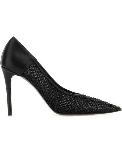 Stella McCartney Embellished Mesh Stella Iconic Court Shoes - Black