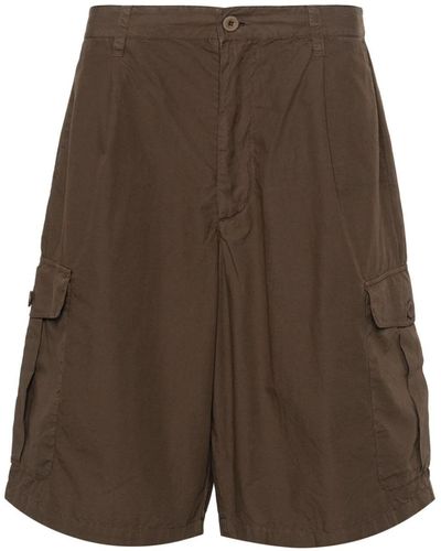 Emporio Armani Cotton Cargo Shorts - Brown