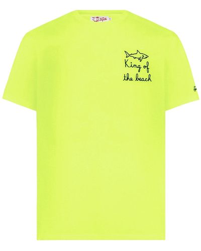 Mc2 Saint Barth T-Shirt With King Of The Beach Embroidery - Yellow
