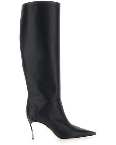 Casadei Superblade Knee-High Boots With Stiletto Heel - Black