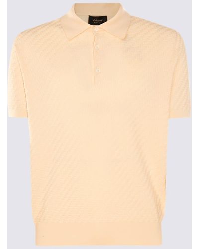 Brioni Cream Cotton-Silk Blend Polo Shirt - Natural