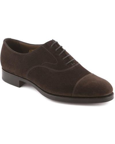 Edward Green Chelsea Mocca Suede Oxford Shoe - Brown