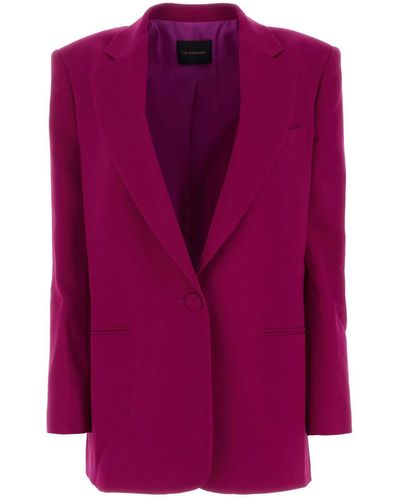 ANDAMANE Tyrian Polyester Blazer - Purple
