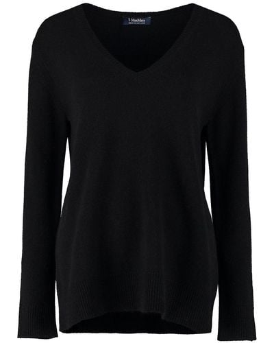 Max Mara V-neck Knit Jumper - Black