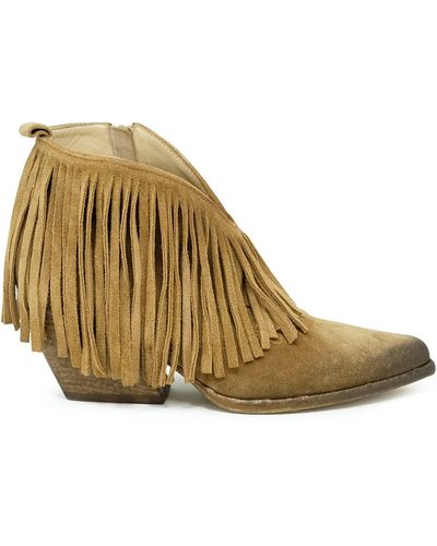 Elena Iachi Suede Ankle Boots - Natural