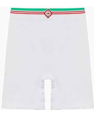 Casablancabrand Seamless Ribbed Cycling Shorts - White