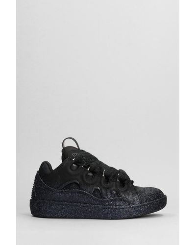 Lanvin Curb Black Calf Leather Sneakers