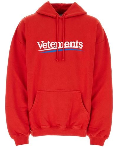 Vetements Cotton Blend Sweatshirt - Red