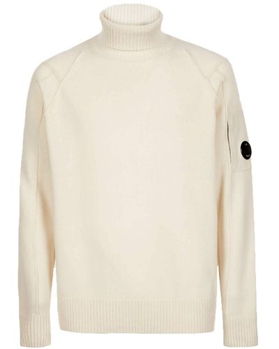 C.P. Company Turtleneck Ribbed Pullover - White