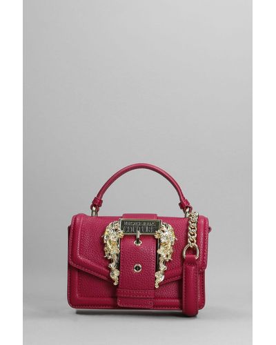 Versace Hand Bag In Bordeaux Faux Leather - Red