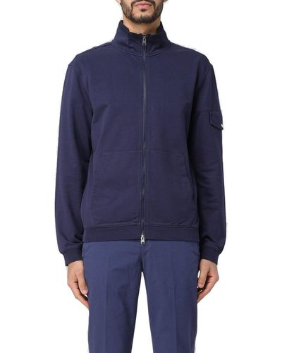 Woolrich Long-sleeved Zip-up Sweatshirt - Blue