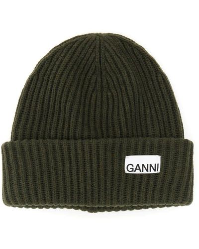Ganni Beanie Hat - Green