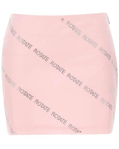 ROTATE BIRGER CHRISTENSEN Crystal Poplin Cotton Poplin Miniskirt - Pink