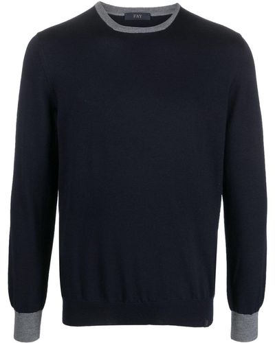 Fay Blue Virgin Wool Sweater