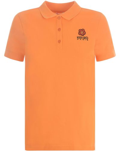 KENZO Polo Shirt In Cotton - Orange