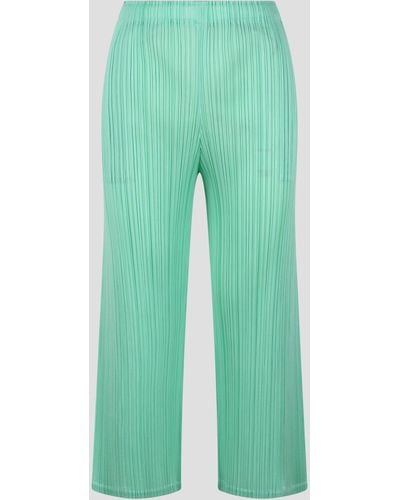 Pleats Please Issey Miyake March Pleated Trousers - Green