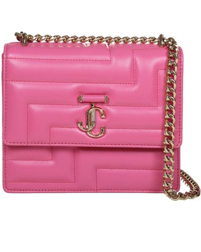Jimmy Choo Varenne Shoulder Bag In Matelasse Leather - Pink