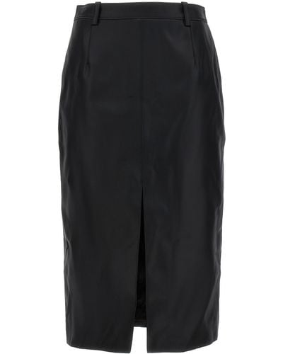 Saint Laurent Shiny Gabardine Skirt - Black