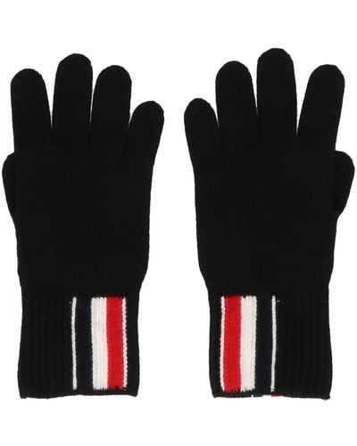 Thom Browne Rwb Gloves - Black
