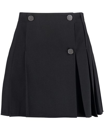 Bottega Veneta Pleated Mini Skirt - Black