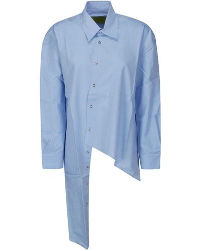 Marques'Almeida Draped Wrap Shirt - Blue