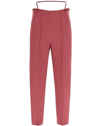 Nensi Dojaka Viscose Trousers With Straps - Red