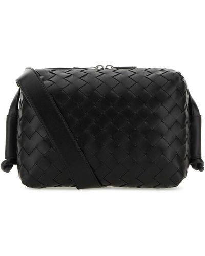 Bottega Veneta Leather Loop Crossbody Bag - Black