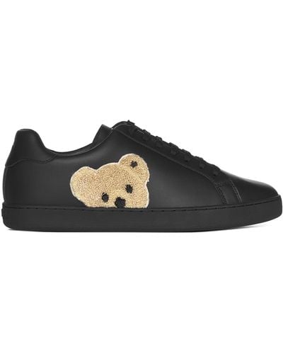 Palm Angels Teddy Bear Leather Sneakers - Black