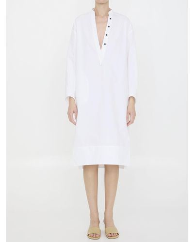 Khaite Brom Cotton Tunic Dress - White