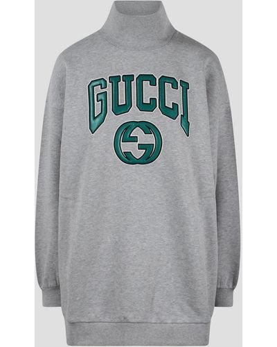 Gucci Jersey Sweatshirt With Embroidery - Gray