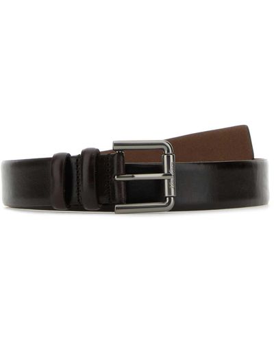 Max Mara Dark Leather Belt - White