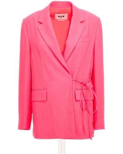 MSGM Wallet Blazer Jacket - Pink