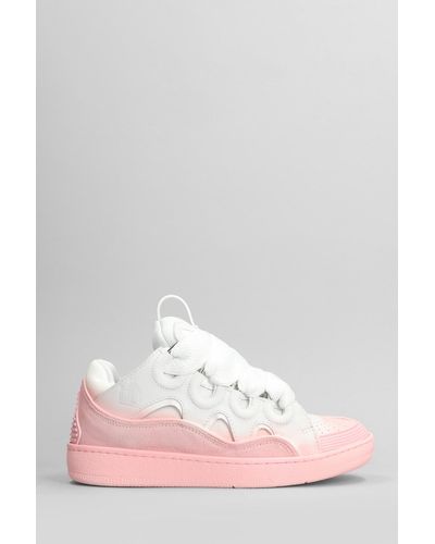 Lanvin Curb Trainers In Rose-pink Leather
