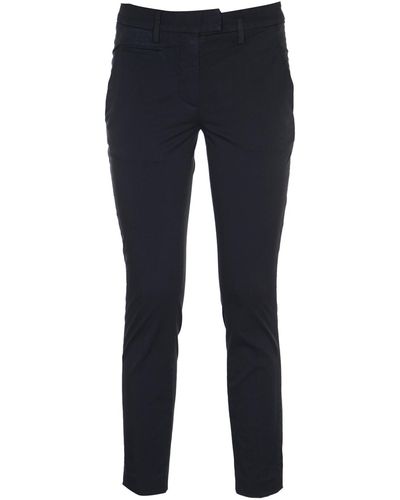 Dondup Cropped Slim Fit Trousers - Blue