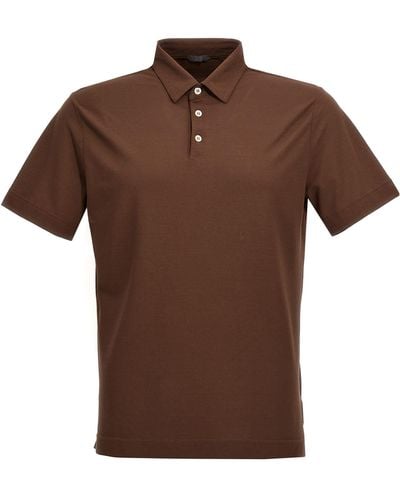 Zanone Ice Cotton Polo Shirt - Brown