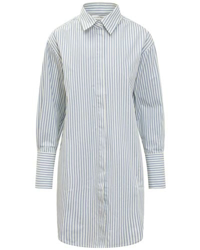 Victoria Beckham Wrap Shirt Dress - Gray