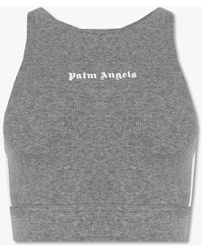Palm Angels Sports Top With Logo - Gray