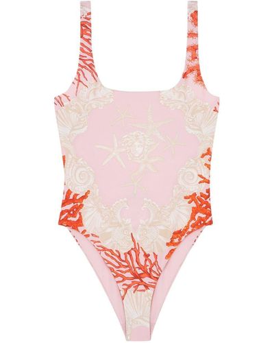 Versace Swim One-Piece Corals Print - Pink